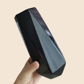 Modern Black Ceramic Vase, 7.5 Inch Geometric Flower vases, Minimalist Design for Table Shelf Centerpiece Home Decor Fit for Housewarming, Weddings, Birthday,Christmas