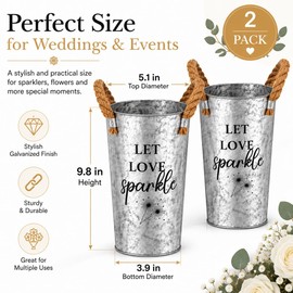 Wedding Sparkler Buckets, 2 Pack Metal Holders