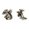 Alpenflüstern Costume Cufflinks Squirrel Antique Silver Colours API089, Silver, Without