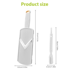 Kitchen Mandoline Vegetable Slicer, Potato Veg Slicer with Cleaning Brush, Veggie Julienne Cutter, Stainless Steel, Handheld Vegetable Fruit Mandoline Cutter