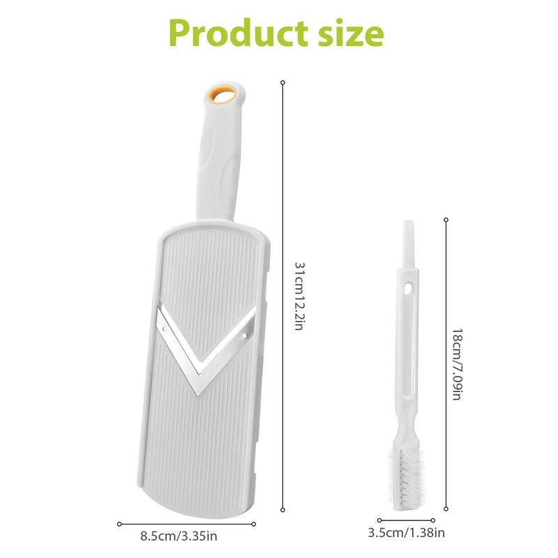 Kitchen Mandoline Vegetable Slicer, Potato Veg Slicer with Cleaning Brush,