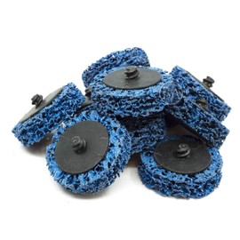 Benchmark Abrasives 2 Inch Sanding Discs Quick Change, Nylon, Male R-Type Backing - Drill & Die Grinder Sanding Disc Rust Remover for Metal Paint Stripper & Removal, Polishing - 10 Pack