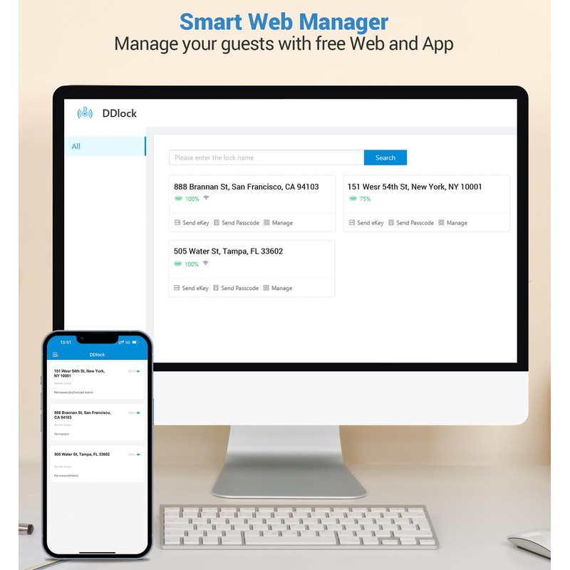 Veise Smart Locks with 2 Lever Handle Set, App Control,