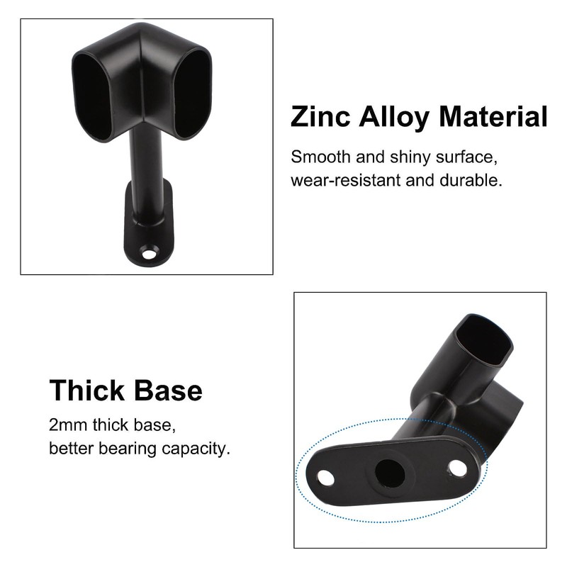 INCREWAY Pack of 2 Oval Corner Closet Rod Support Bracket