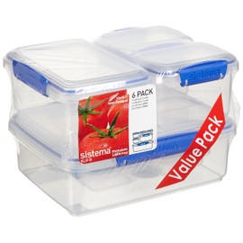 Sistema Multi Piece Food Storage Containers in Assorted Shapes and Colors, Set of 6, Assorted