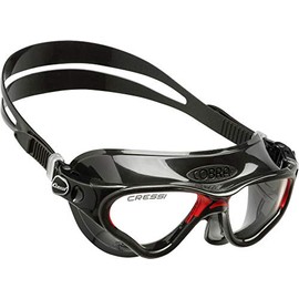 Cressi Schwimmbrille Cobra Antibeschlagbeschichtung, hergestellt in Italien, schwarz/rot