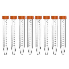 Wanjorlay Conical Centrifuge Tube - 15ml Centrifuge Tube, 25 Pieces Sterile Tubes with Leak-proof Screw Caps, Conical Tubes, Easy to Use, Transparent