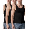 Odoland Men's 3 Pack Seamless Compression Shirt Body Shaper Vest,