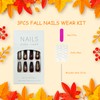 Tyuimhx Fall Maple Leaf Press on Nails Medium Coffin Fake