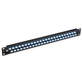 FS 1U 19'' Fiber Adapter Panel, 96 Fibers OS2 Single Mode, 48 x LC UPC Duplex