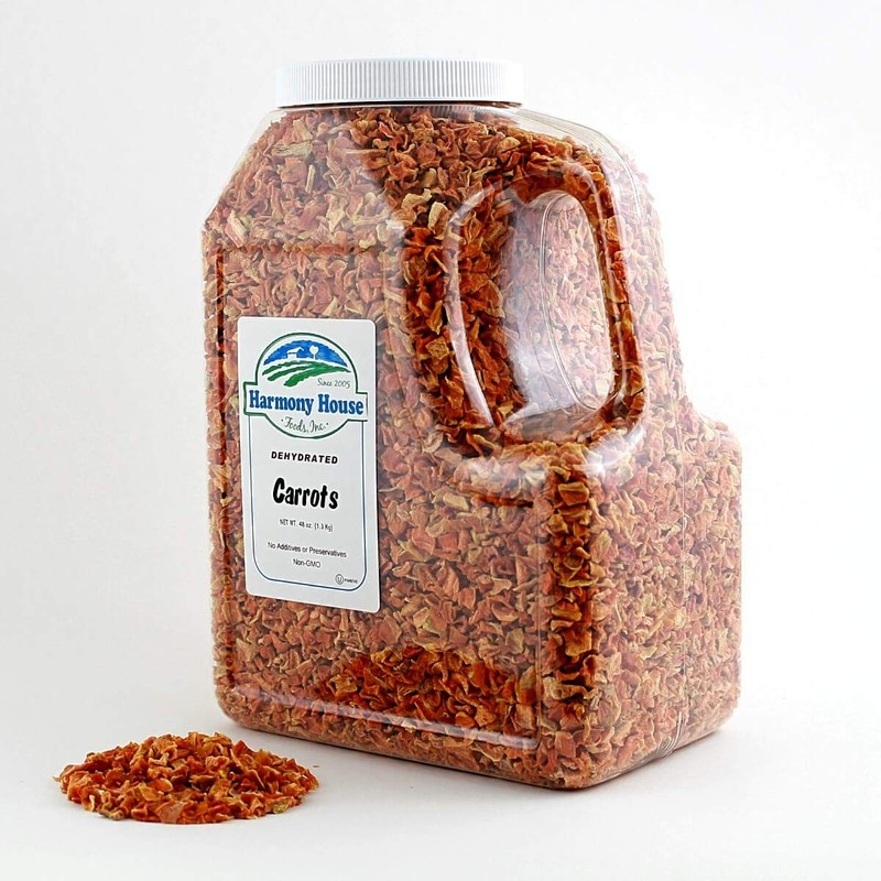 Harmony House Foods, Dehydrated Carrots (64 oz, Gallon Size Jug)