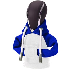 QTZFKFLHD Gear Shift Hoodie, Funny Gear Shift Knob, Universal Car Shift Knob Hoodie, Mini Hoodie for Car Shifter, Automotive Interior Novelty Accessories Decorations, White+blue