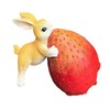 Generic Strawberry Rabbit Figurine Resin Animal Figurine Art Craft Housewarmings