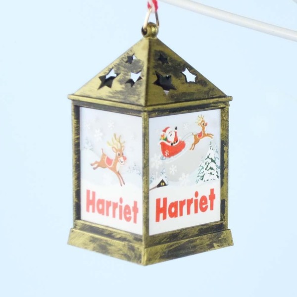 Mulberry Studios Starlight Lantern Christmas Tree Hanger Names H-M Harriet