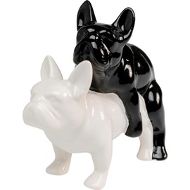 Kare Design Decorative Figure Love Dogs, Black/White, Decorative Object, Home Accessories, Dogs, Animal Motif, Living Room, Hallway, 17 x 11 x 20 cm (H x W x D)