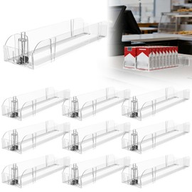 10 Pack Automatic Pusher Display Rack, Store Display Shelf and Case Stand, Space Saving Organizer for Retail Stores and Supermarkets