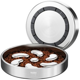 Slow Feeder Dog Bowl-3Cups for Large Breeds, Double Wall Food-Grade Stainless Steel, Heavy Duty with Non-Slip Rubber Base, Puzzle Maze Bowl to Slow Down Eating