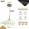 BOKT Green Glass Pendant Lights Kitchen Island 1-Light Adjustable Brass