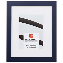 Craig Frames Confetti, 18 x 24 Inch Modern Navy Blue Picture Frame Matted to Display a 12 x 18 Inch Photo
