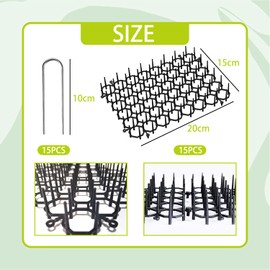 Dornengitter Gegen Katzen,15 Stücke Katzenabwehr Matte,Tier Barriere mit Spikes,Anti Katzen Matte,Katzengitter Garten,Dornengitter Tier-barriere,Katzenschreck Gitter,Dornengitter Katzenabwehr