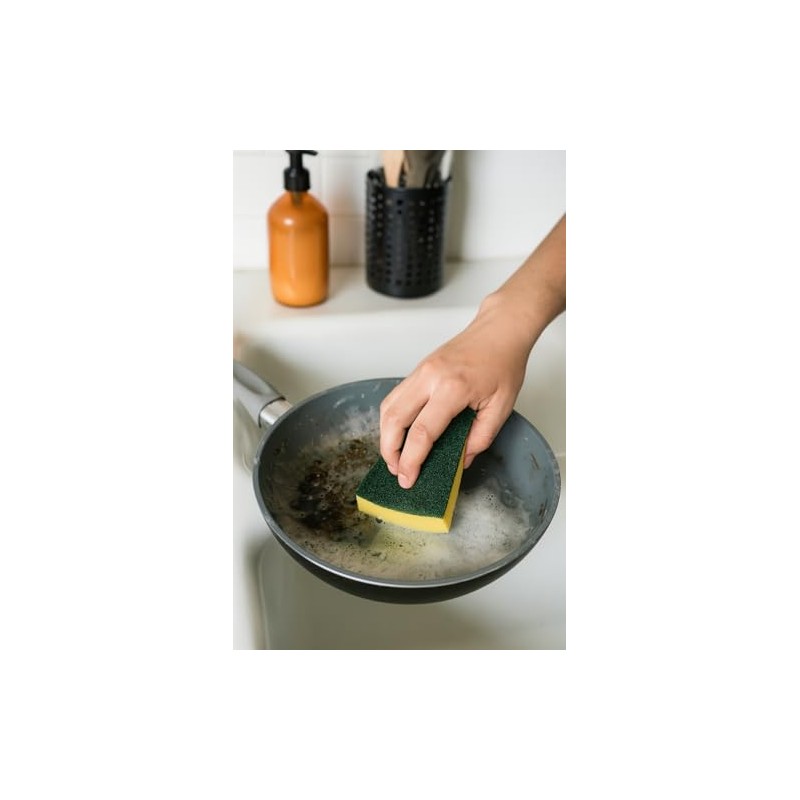 Esponja para Cocina con Fibra Abrasiva, Doble Cara Lavavajillas, Pack