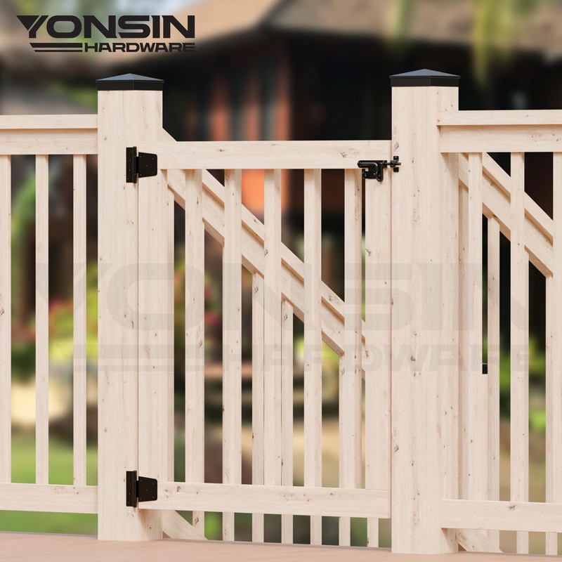 YONSIN 3.5inch Heavy Duty Strap Gate Hinges, Black Shed Door