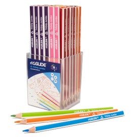 Eziglide Jumbo TriGrip Colouring Pencils, Box of 48 Triangular Pencils, Break resistant super bonded lead, 12 Assorted high pigment colours, Improves children's pencil grip, comfort and control