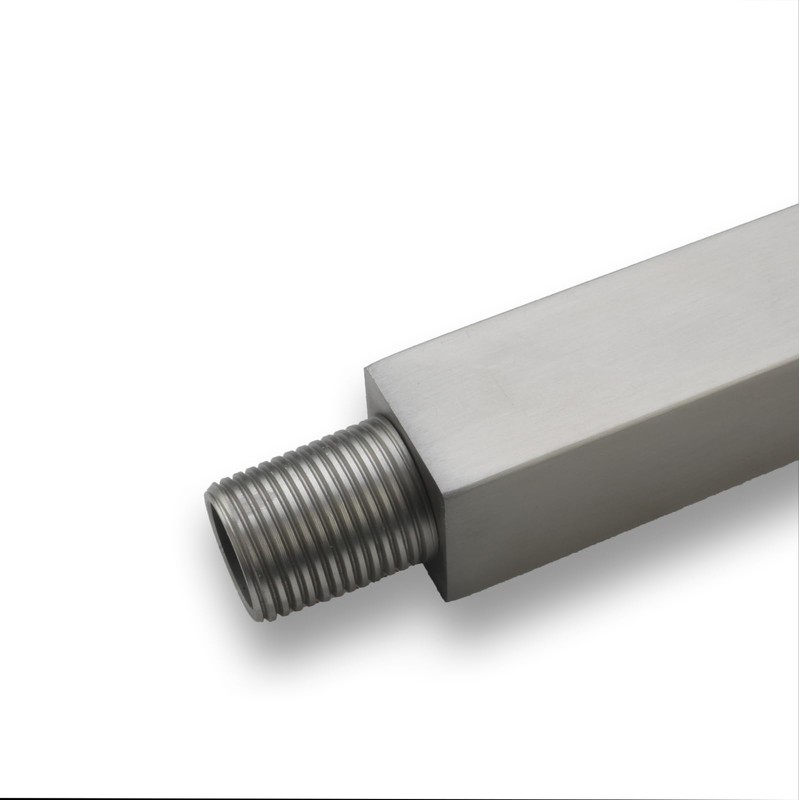 DEOLER Brushed Nickel Shower Arm with Flange, Square, 4 Inch,