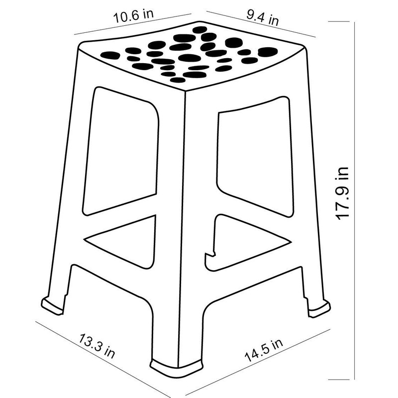 Mintra Home Light Duty Plastic Stools 2pk (18in Height, Dark