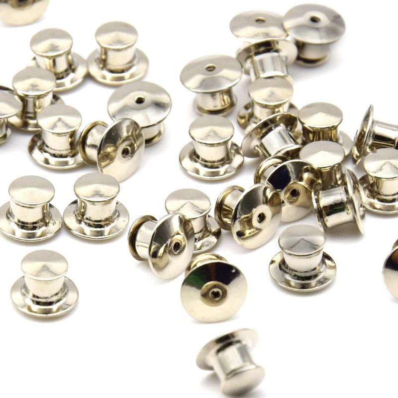 Hocansen 30pcs Metal Locking Pins DIY Flat Cap Pins Badge