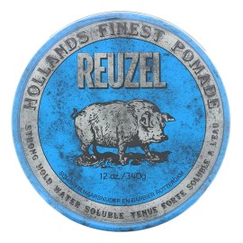 Reuzel | Blue Cera Pomada | Cera para Cabello de Hombre | Efecto Fijador Fuerte | Soluble en Agua | Brillo Alto | Para Todo tipo de Cabello | Cuidado de Cabello | 340g