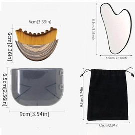 Un set que incluye un [cepillo de meridianos suave para la piel] y una [pala de gua sha de acero inoxidable], ideal tanto para un masaje suave como pa