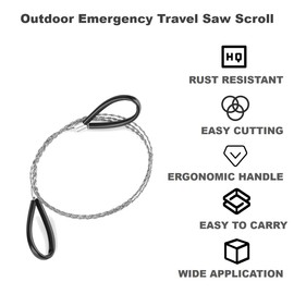 Steel Wire Saw Scroll Outdoor Emergency Travel Saw Scroll 31.5 Inch Steel Wire Scroll Emergency Travel Camping Survival Tool