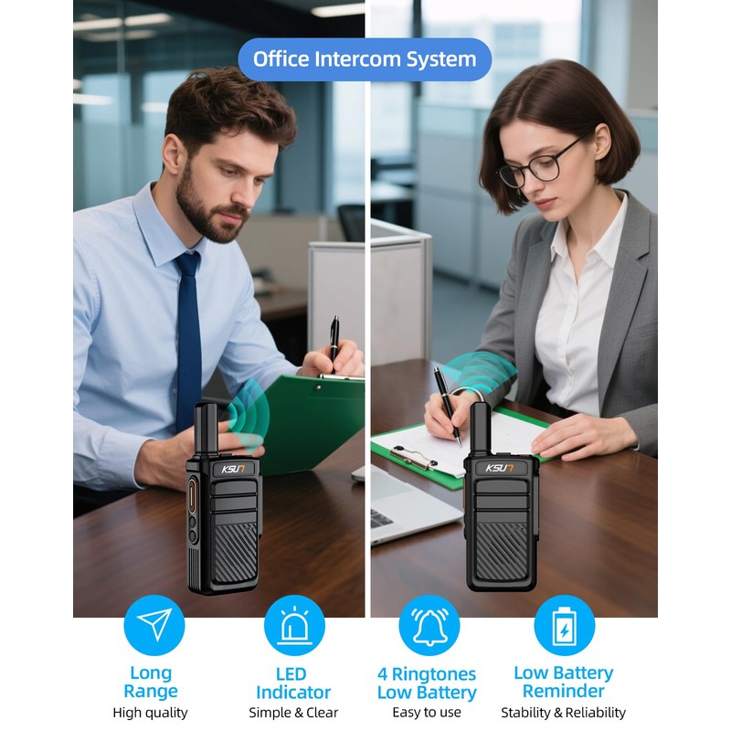 KSUN Intercoms Wireless System for Home, 2-Way Radio Room to