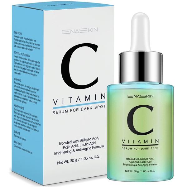 EnaSkin Vitamin C Serum for Face, Dark Spot Remover with Kojic Acid, Salicylic Acid, Brightening Serum Timeless Skin Glow Moisturizer Youth to the People, Day and Night for Women and Men (1.0 Fl Oz)-0.jpg