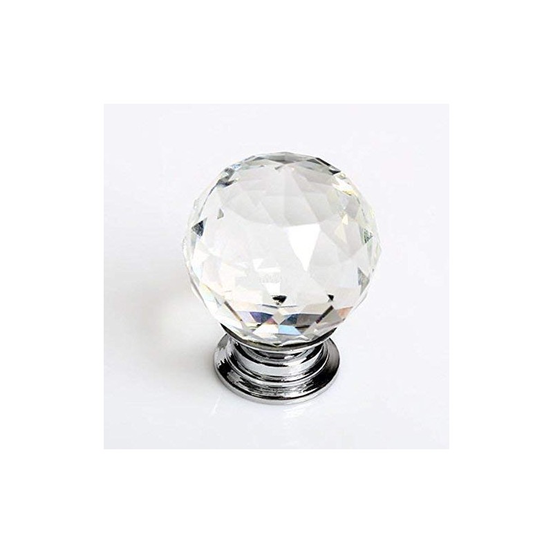 ZJchao 8x 40 mm Transparent Crystal Glass Knobs; handles for