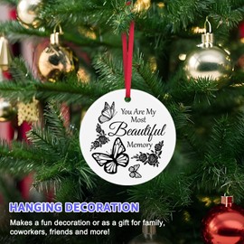 Christmas Memorial Ornament Sympathy Gifts for Loss of Loved Ones Double Sided Memorial Ornament Remembrance Gifts Memorial Gifts for Loss of Father Husband Wife Mother Friends Bereavement Gift