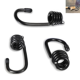 YehVeh 12 Pack Bungee Cords Hooks Replacement 1/4 Inch and 3/8 Inch Plastic-Coated Bungee Shock Cord Hooks Spiral Teminal Ends for Bungee Cords with Hooks Heavy Duty Bungee Straps Elastic Rope String