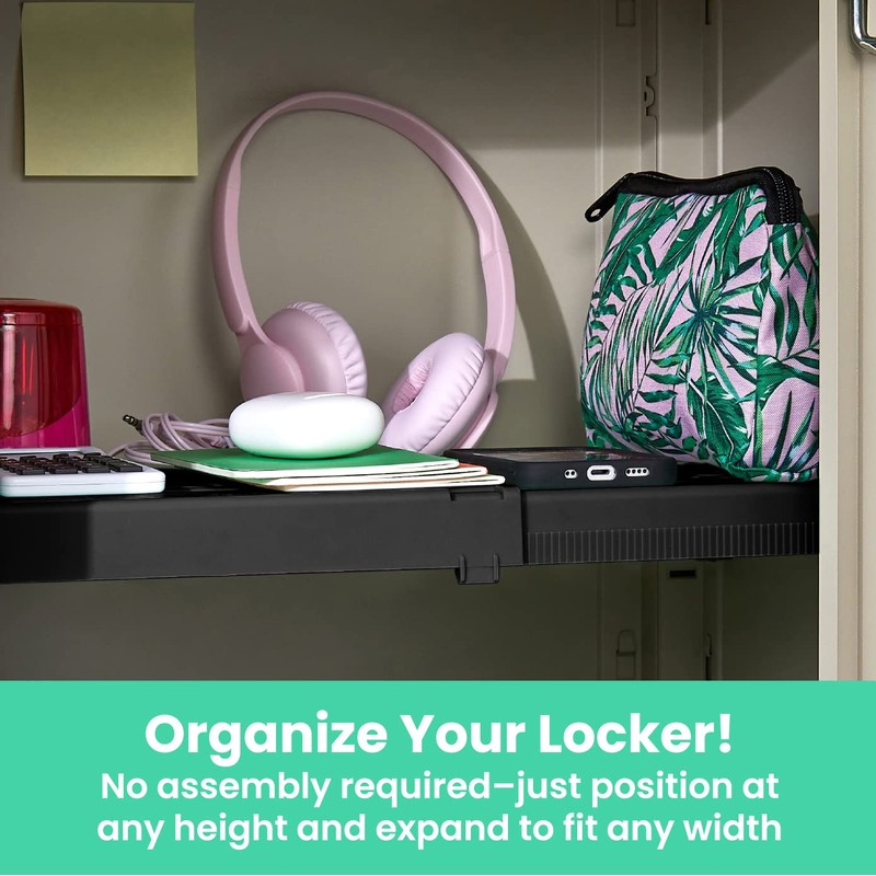 LockerMate Adjust-A-Shelf Locker Shelf, Easy to Use, Extends to Fit