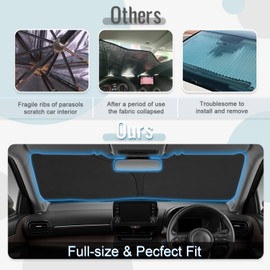 CDEFG CDEFG Kompatibel mit Ford Ranger T9 2023 2024 Raptor Wildtrak XLT Sonnenschutz Abdeckungen Frontscheibe Sonnenschirm Die Vordere Schallwand Windschutzscheibe Auto Sonnenblende Wildtrak XLT Zubeh?r