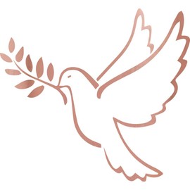 NBFU Decals Symbol Dove Peace 1 (Rose Gold) (Set of 2) Premium Waterproof Vinyl Decal Stickers for Laptop Phone Accessory Helmet Car Window Bumper Mug Tuber Cup Door Wall Decoration