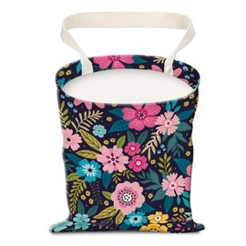 AUEKLLW Car Trash Can, Hanging Garbage Bin for Men and Women, Cute Car Organizer and Storage Bag, Canvas Vehicle Trash Can Bag Easy-to-Install Boho Pink Flowers