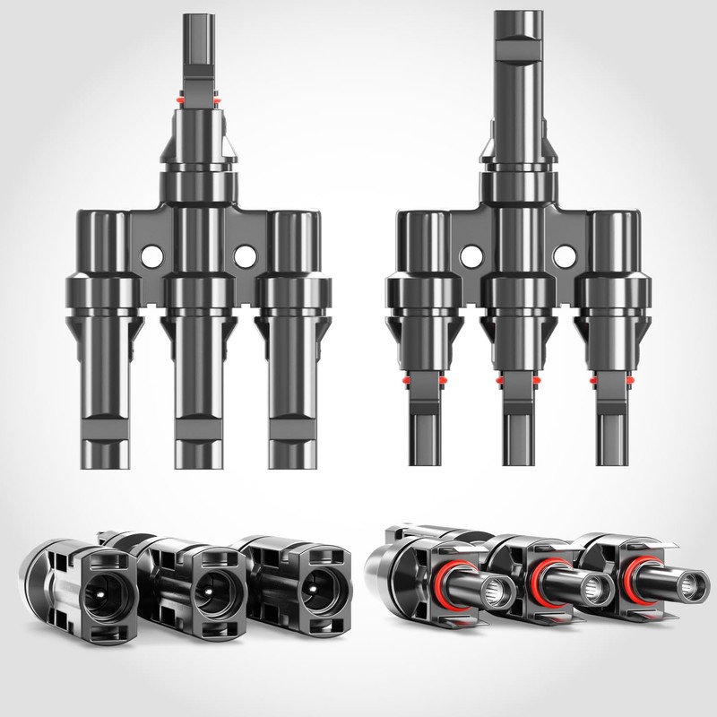 deleyCON PV4 Solar 3-Way Y Plug Pair 1500 V Male/Female