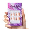 ClawArts Medium Coffin Shape Ombre Pink to White Press-On Nails