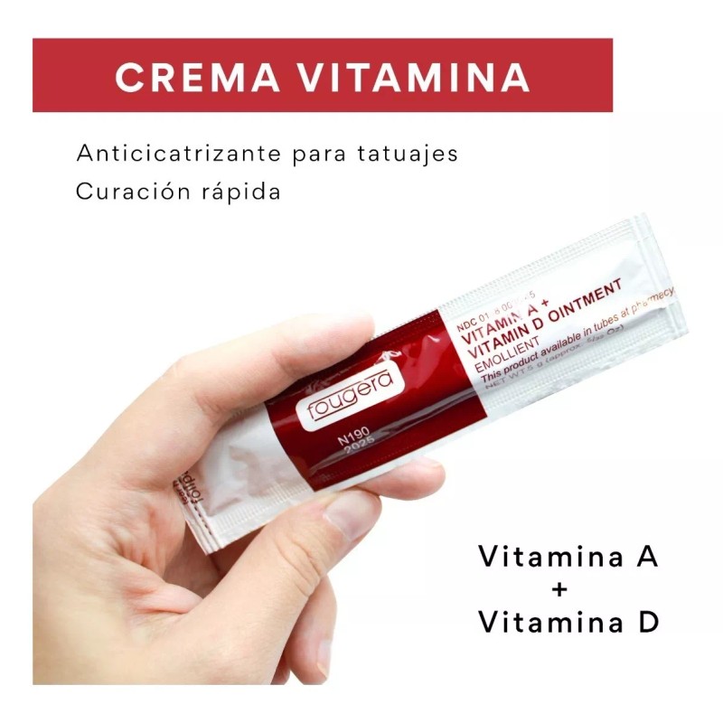 Fougera Crema Fougera Vitamina A, D Tatuaje Microblading 50 Pzs