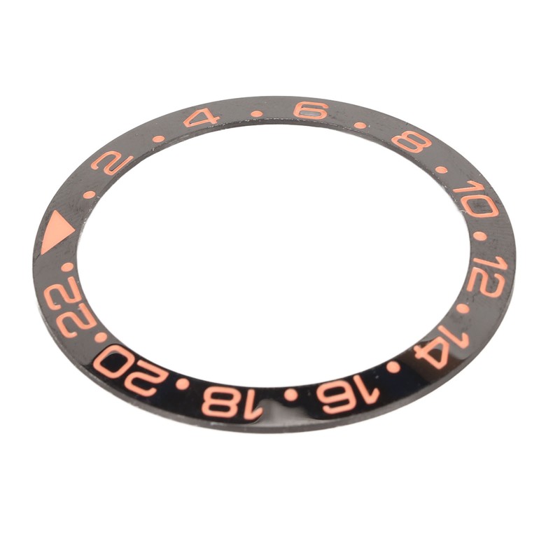 Watch Bezel Insert 38mm Black Base Rose Gold Digit Ceramic