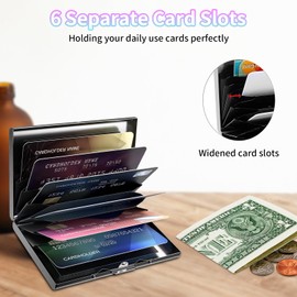 LYHXLYJH Credit Card Holder for Women Men,RFID Blocking Mini Slim Aluminum Metal Wallet ID Case Business Hard Card Case-Hummingbird Flower