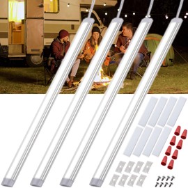 Lvyinyin RV Interior LED Lighting 15 Inch, DC 12V Light Bar Strip Fixture, for Camper Trailer Car Van Caravan Motorhome Truck Lorry Boat, Daylight White, 4Pack