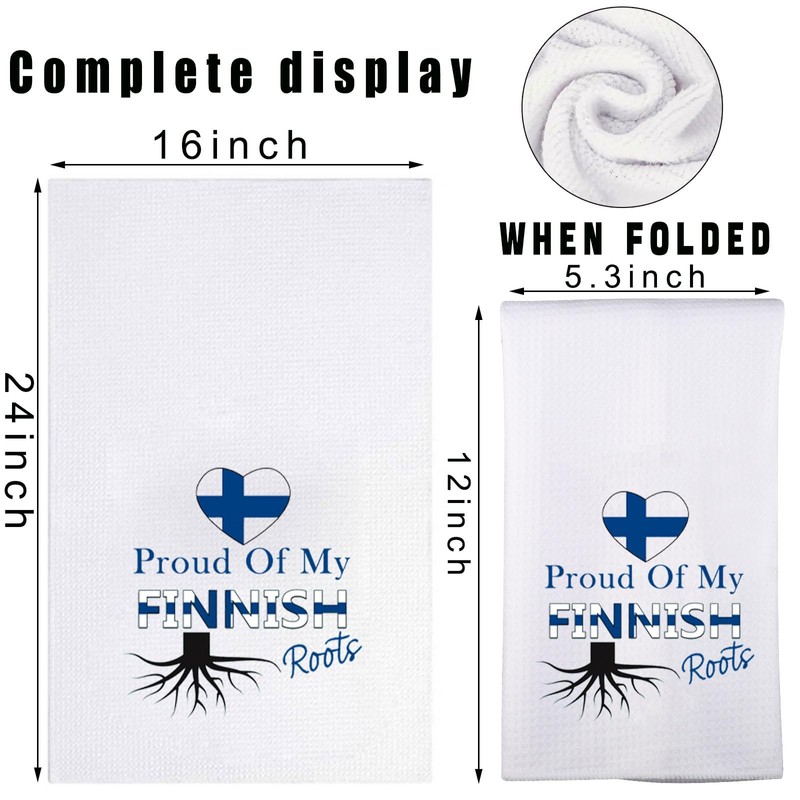 MYSOMY Finland Kitchen Towels Finnish Dish Towels Finland Flag Towels