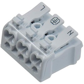 Lustre Terminal 3-Pin with Lever, Reusable, 0.75-2.5 mm², 16 A